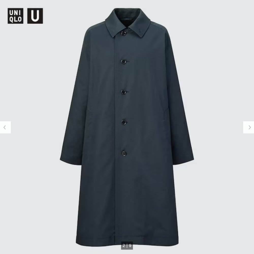 NWT Uniqlo U Single Breasted Coat Dark Blue Size XXS